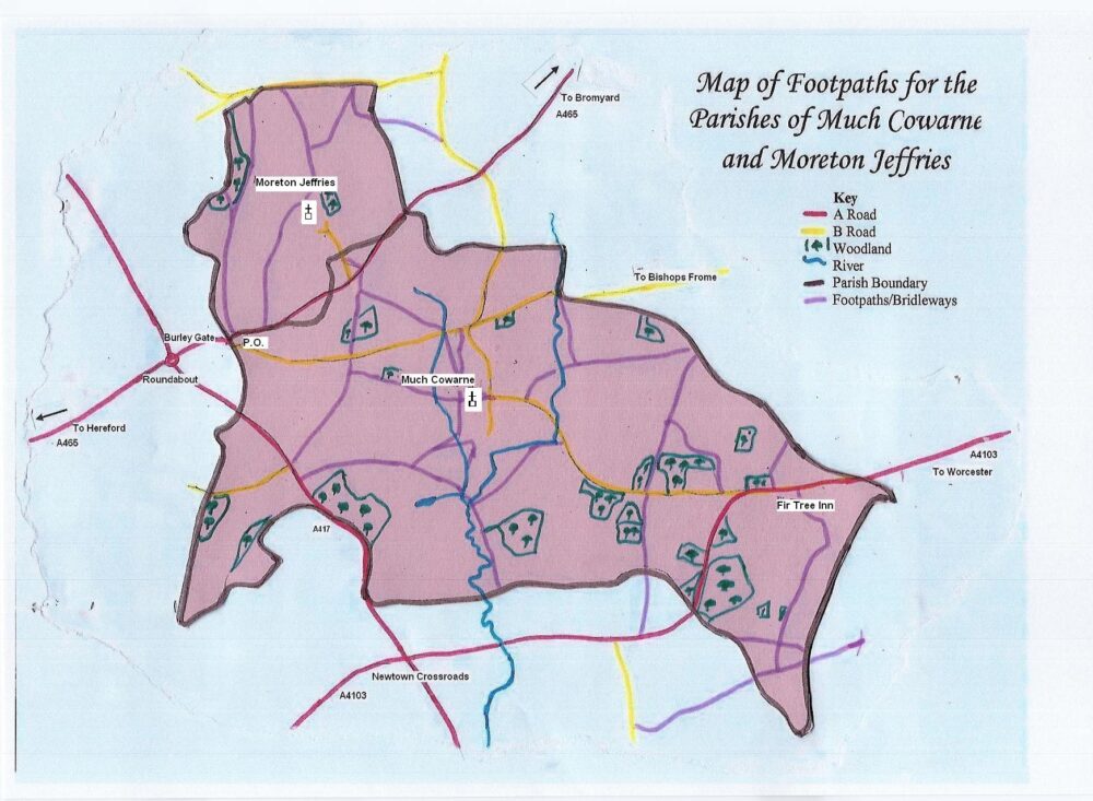 Footpaths Much Cowarne & Moreton Jeffries Footpaths Much Cowarne & Moreton Jeffries
